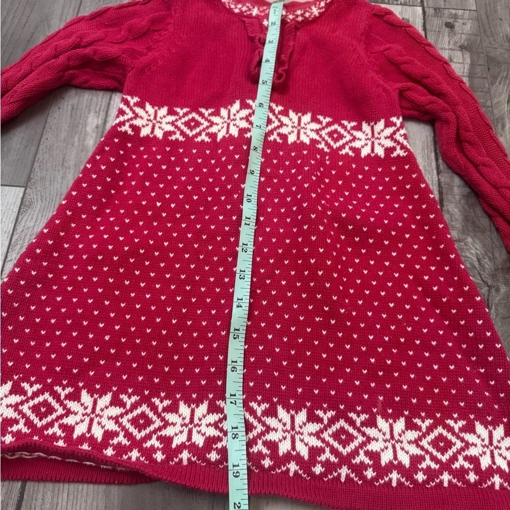 Hanna Andersson Toddler Christmas Sweater Dress Red Snowflakes 90/3
